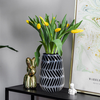 Nordic Style Light Luxury Hydroponic Glass Vase Modern Creative Decorations Living Room Flower Arrangement Vase Ornaments