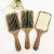 Factory Cross-Border Wholesale Logo Wood Color Plastic Hairbrush Straight Hair Curls Airbag Massage Household  Comb