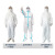Disposable Protective Clothing ESD Coat Animal Husbandry Dustproof Clothes PPE One-Piece Disposable Protective Coveralls Anti-Epidemic Clothing Protective Clothing Set