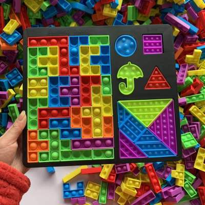 2022 New Tetris Building Blocks Puzzle Rat Killer Pioneer Children Decompression Intelligence Development Educational Toys