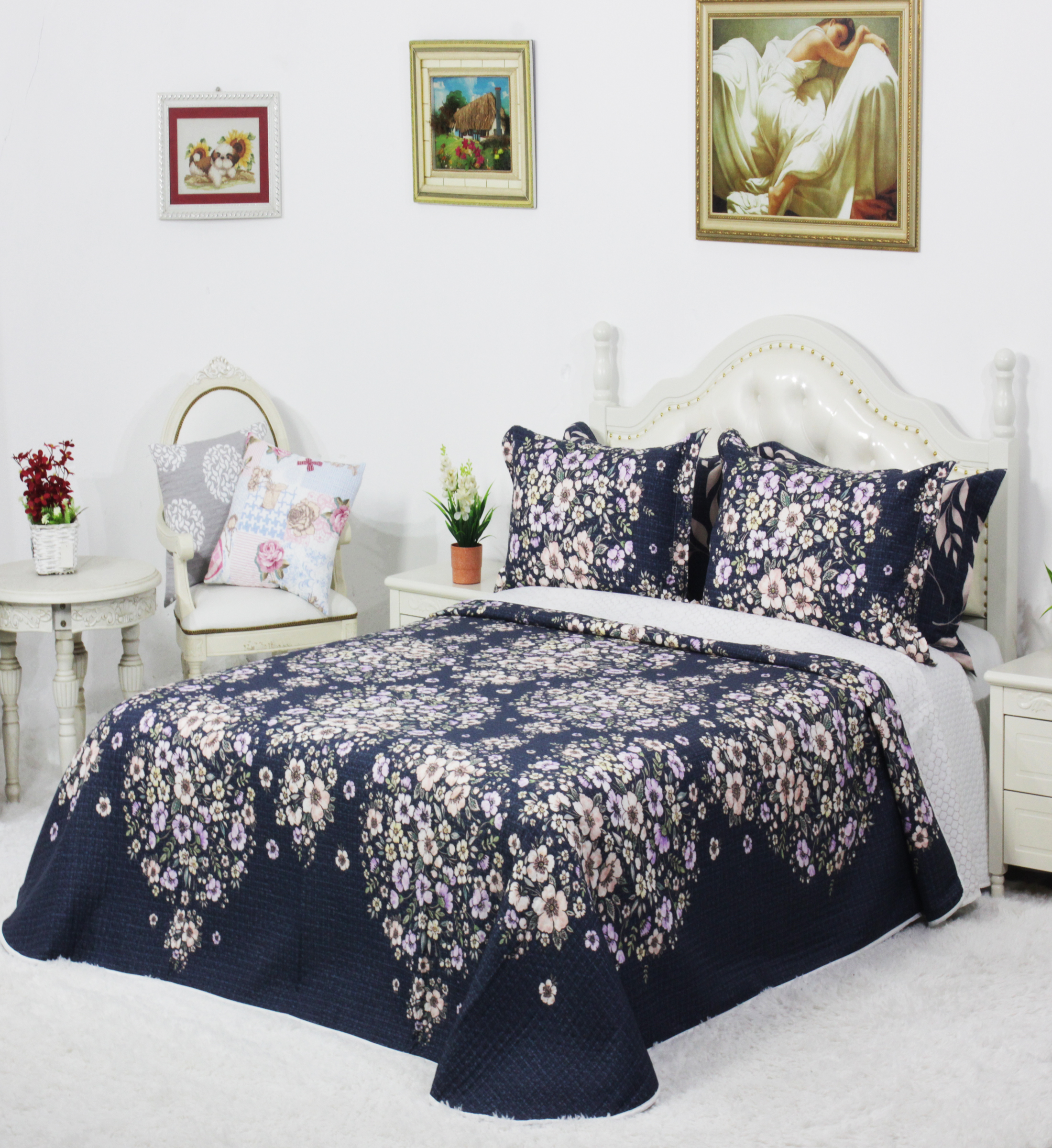 印花三件套被子