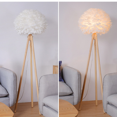 Nordic Style Creative Feather Table Lamp Floor Lamp Cozy Bedroom Bedside Goose Feather Table Lamp Romantic Living Room Study Lamp