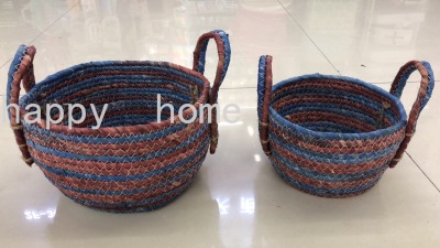 Simple Straw Woven Storage Basket New Straw Storage Box Snack Toy Sundries Storage Organizing Straw Basket