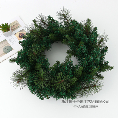 Artificial Plant PE Pine Needle Garland Christmas Decorations Christmas Crafts Christmas Door Decorative Flowers Bare Grass Ring Accessories Garland