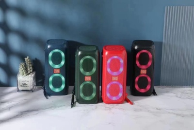 New Tg333rgb Colored Light Bluetooth Audio Portable Double Speaker Outdoor Bluetooth Speaker