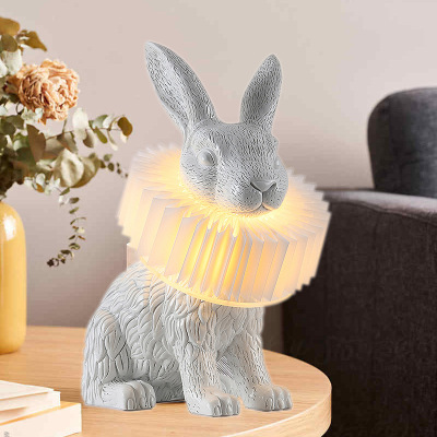 Rabbit Table Lamp New Resin Boys and Girls Bedroom Bedside Decoration Cute Children's Room Decorative Modeling Lamp