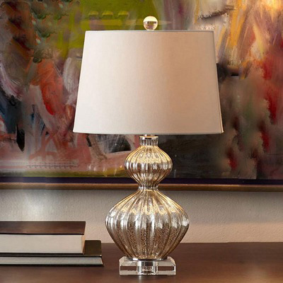 American Style Desk Lamp Crystal Pattern Glass Lamp Home Bedroom Bedside Lamp Hotel Model Room Table Lamp