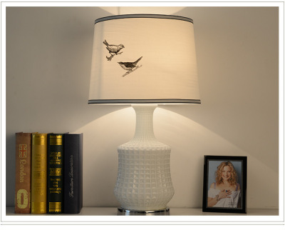 Bird Table Lamp American Country Simple Style Glass Lamp Living Room Bedroom Lamp Study Hotel Room Lamps