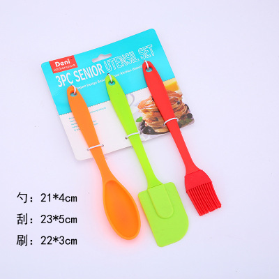 Household Kitchen Gadget Egg Beater Small Silicone Kitchenware Set Integrated Scraper Oil Brush Baking Tool