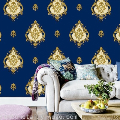 Fashion PVC Wallpaper European-Style High-End Classic Refreshing Pattern Deep Embossed Wallpaper