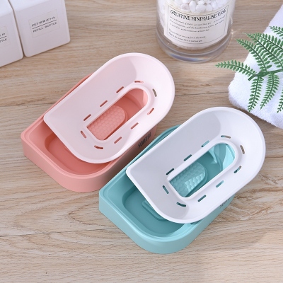 S81-1009 Creative Simple Style Soap Dish Soap Dish Double-Layer Draining Soap Soap Box Simple European Style