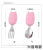 Baby and Infant Children's Short Handle Fork and Spoon Set Cartoon Tableware Training Food Supplement Spoon 304 Stainless Steel Children Spoon