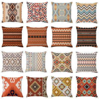 New Amazon Home Pillow Colorful Geometric Linen Pillow Cover Bohemian Pillow Cushion Throw Pillowcase