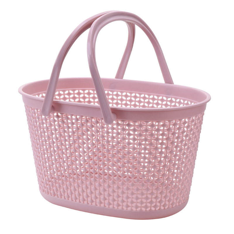 Wf Portable Storage Basket Bath Basket Rattan Plastic Bathroom Storage Box Snack Cosmetics Wash Storage Box