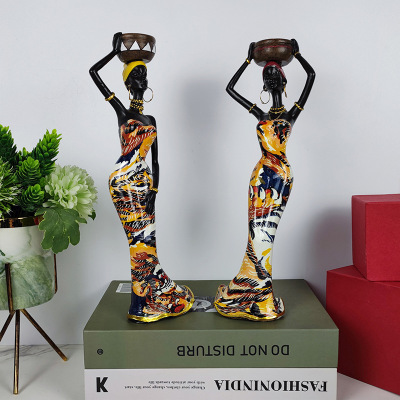 Creative African Ethnic Style Candlestick Decoration Home Living Room Retro Candlestick Decoration Resin Crafts Wholesale