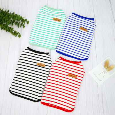 Pet Clothing Dog Clothes Spring and Summer New Poodle Pet Clothing Summer Thin 21 Casual Striped Vest