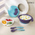 Children's Feeding Tableware Baby Feeding Spork Snack Catcher Baby Solid Food Bowl Compartment Tableware Non-Slip Drop Proof Bowl