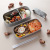 WF Japanese Lunch Box Bento Box Plastic Food Crisper Double Deck Compartment Children Lunch Box