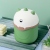 B09-2103 Little Monster Desktop Trash Bin Home Creative Cute round Plastic Bin Storage with Lid Wastebasket