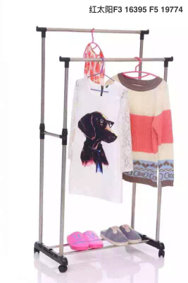 Single and Double Poles Clothes Hanger, Telescopic Rod, All-Steel Semi-Iron Clothes Hanger Floor Simple Clothes Hanger