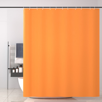 Pure Color Simple PEVA Waterproof and Mildew-Proof Shower Curtain Punch-Free Printing Bathroom Curtain