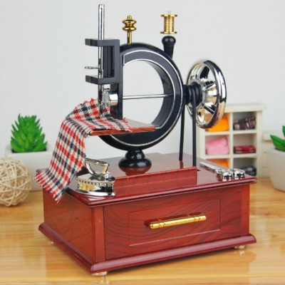 Vintage Desktop Vintage Sewing Machine Music Box Gift Gift with Drawer Storage