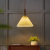 Pleated Lampshade Chandelier Black Walnut Retro Bedroom Bedside Bar Counter Dining-Room Lamp Corridor Light