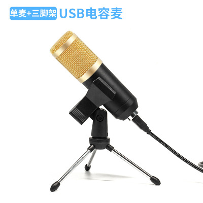 Capacitor Microphone Set Home Computer USB Game Voice High Sampling Wired Recording Microphone Cross-Border