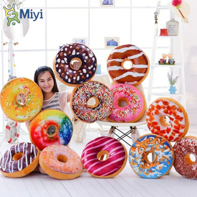 Factory Direct Sales Creative Simulation Donut Pillow Cushion Plush Toy round Cute Siesta Pillow