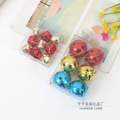 In Stock Wholesale Iron Cross Iron Bell Vacuum Electroplating Mixed Color Open Bell Color Bell Accessories Pendant