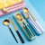 A Stainless Steel Portuguese Portable Set 304 Stainless Steel Spoon Fork Chopsticks Three-Piece Set Adult Student Spoon Chopsticks Set