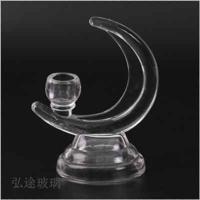 Middle East Glass Moon Candlestick Photography Fine Rod Candlestick Home Furnishings Ornaments Candlelight Dinner Elegant Props