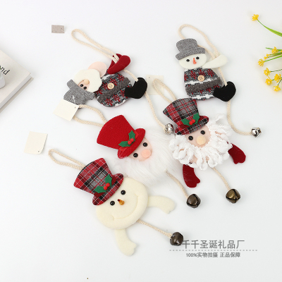 Christmas Decorations Santa Snowman Fabric Pendant String Creative Pendants Tree Pendant Bell Ornaments Wholesale