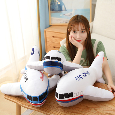 Factory Direct Sales Processing Customized Cartoon Simulation Aircraft Pillow Aircraft Model Plush Toy Doll Boy Gift