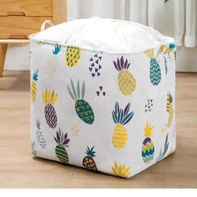 75L Big Mac Non-Woven Cloth Storage Basket Home Finishing Folding Drawstring Storage Basket Quilt Clothes Case