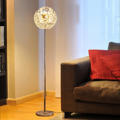 2022 New Simple Modern Crystal Living Room Bedroom Lamp Starry Floor Lamp Nordic Dandelion Bedside Lamp