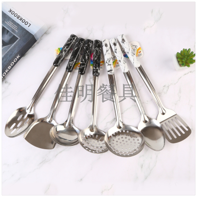 New Spatula Set Stainless Steel Ladel Spoon Spatula Kitchen Kitchenware Set Seven Piece Set Household