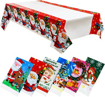 Spot Christmas Series Printed Pattern 42 * 70in Disposable Rectangular PE Environmental Protection Material Table Cloth
