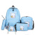 New Five-Piece Schoolbag Korean Style Ins Color Matching Middle School Student Schoolbag Fashion Letters Student Backpack Set Logo