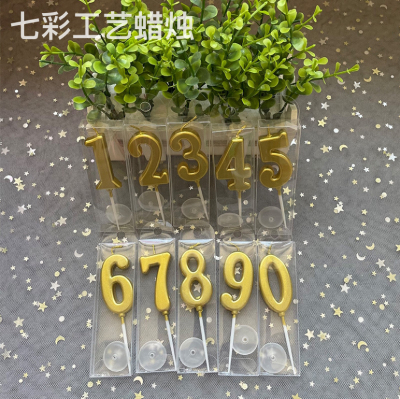 Wholesale Golden Birthday Candle Personalized Creative Birthday Cake Decoration Candle Romantic Party Baking Candle HTT