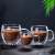 Spot Supply Egg-Shaped Double Layer Glass Cup Coffee Cup Anti-Scald with Handle Cup Double Insulation Cup