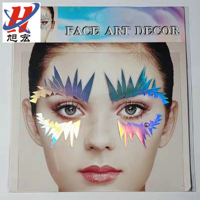 Cross-Border Face Pasters Laser Face Diamond Adhesive Backing Stickers Love Laser Aurora Paper Laser Love Sticker Ornament