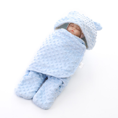 Factory Direct Sales Solid Color Baby Quilt Newborn Baby Swaddling Quilt Baby Autumn and Winter Thickening Quilt