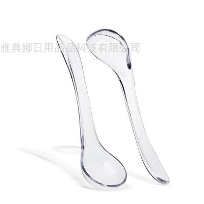 Disposable Plastic PS Small Spoon Mini 8cm Long Transparent Thickened Mousse Spoon