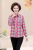 Middle-Aged and Elderly Women's Wear Long-Sleeved Shirt Button Cotton Cardigan Plaid Spring and Autumn Clothing Thin Coat Versatile Fashion