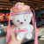 Good-looking Female Student Children Portable Kettle Large Capacity Water Bottle Female Cute Bear Plastic Water Cup Straw Cup