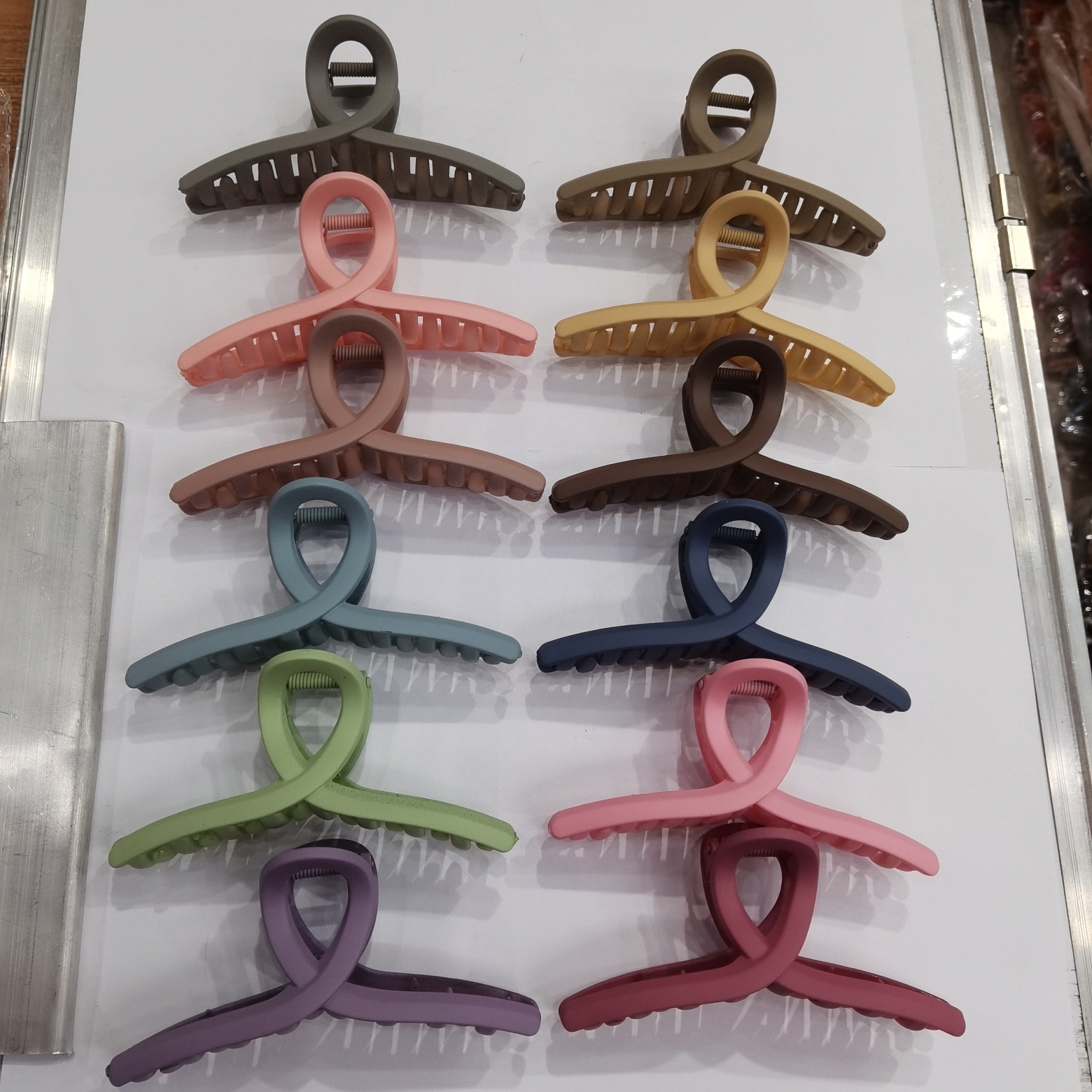 韩版橡皮11色糖果磨砂发夹交叉方形半圆5圆凤尾