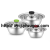 Cross-Border Supply Stainless Steel Pot Set Gas Stove Induction Cooker Applicable Soup Pot 6-Piece Set