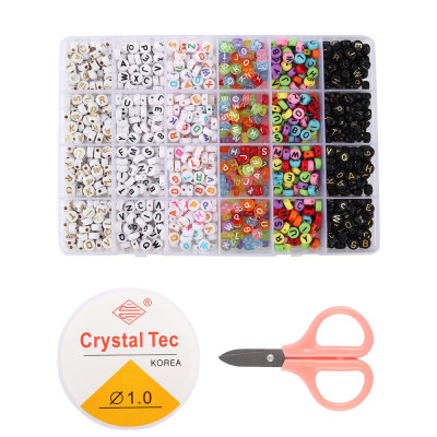 Amazon New 24 Grid Hole round Beads Acrylic Square Large Hole Beads DIY Ornament String Beads Materials