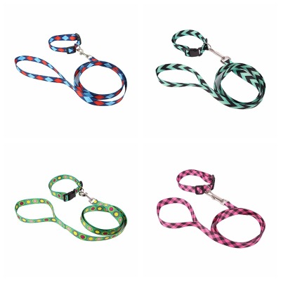 Factory Wholesale New Pet Collar Traction Rope Cat Traction Belt Dog Leash Printing Dog Leash